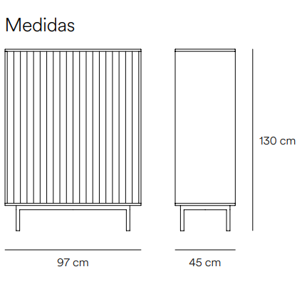 Aparador mueble auxiliar sierra 2 puertas 2 cajones gris claro 130x97 cm