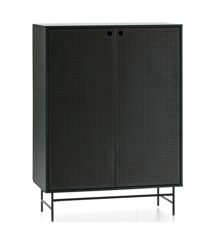 Mueble aparador alto Punto metal negro verde 150x93