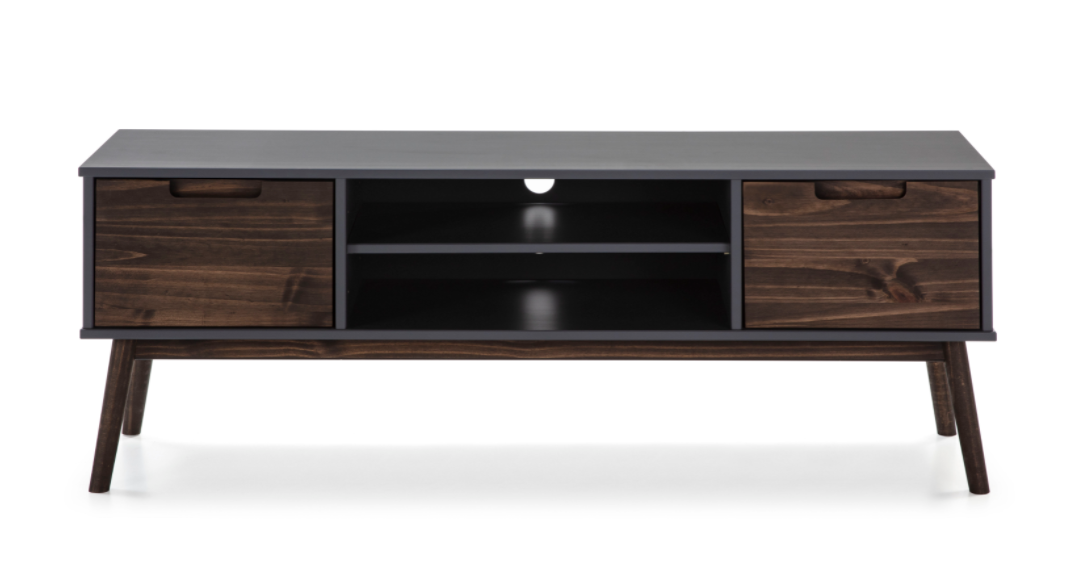 Mueble TV Nussa madera de pino gris antracita