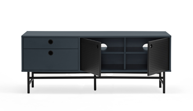 Mueble TV industrial Punto metal negro azul oscuro 140 cm 2P2C