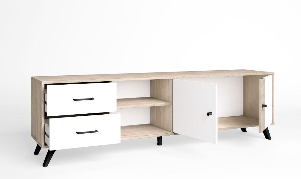 Mueble TV Sahara en color blanco mate 180x40cm