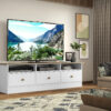 Mueble Tv Bélgica blanco 3 cajones 154x66x47cm