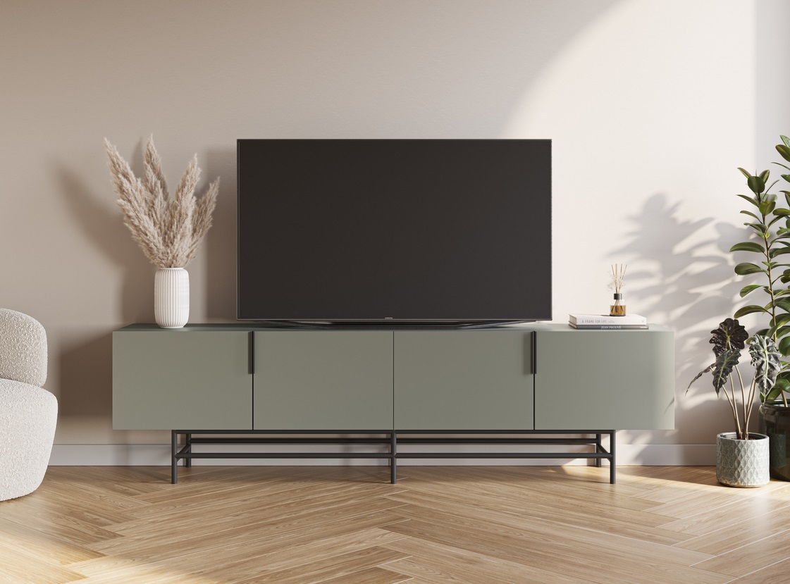 Mueble TV eldia 4 puertas verde 200 cm