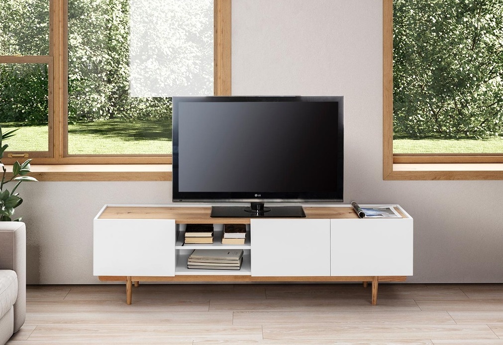 Mueble tv blanco mate roble Erika TV-190