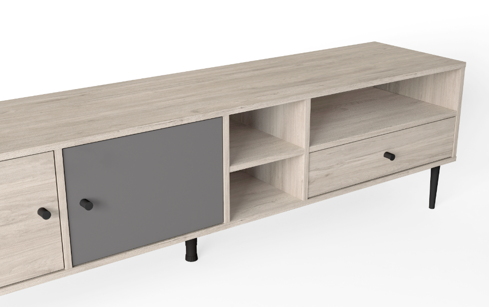 Mueble TV Leon color sahara pizarra 180x40