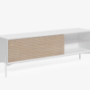 Mueble TV Aurora chapa de fresno y lacado blanco 167x53 cm