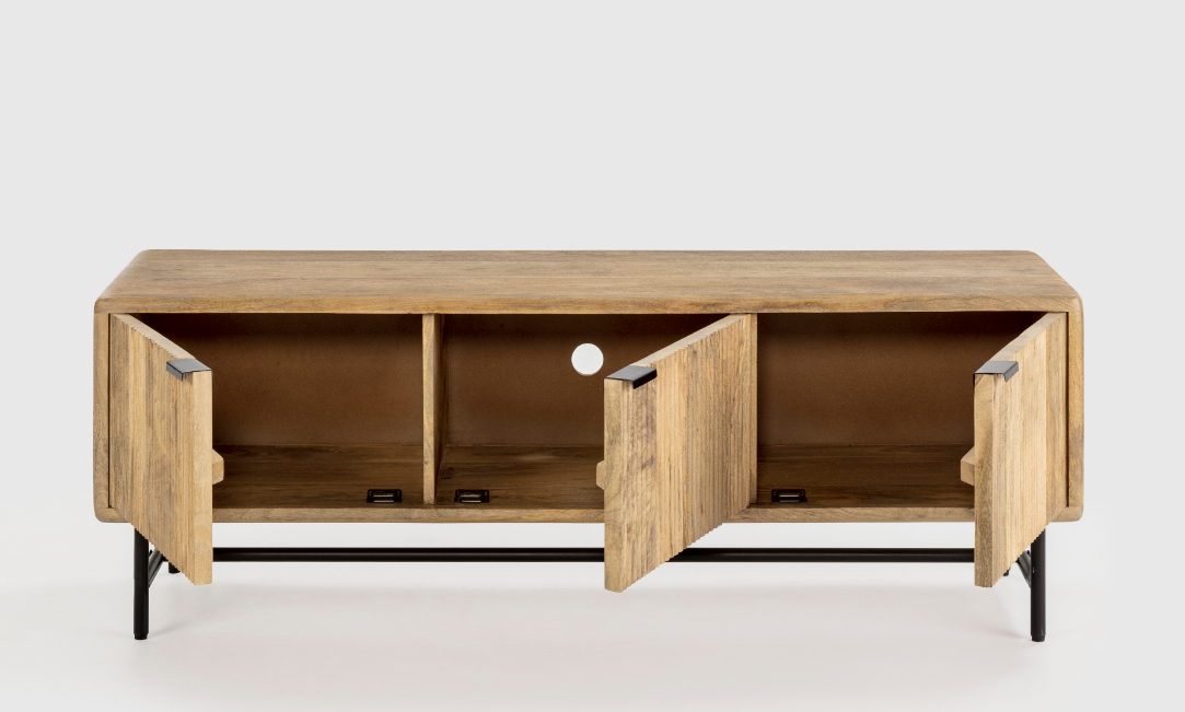 Mueble TV artesanal Mundara madera mango 145x40cm