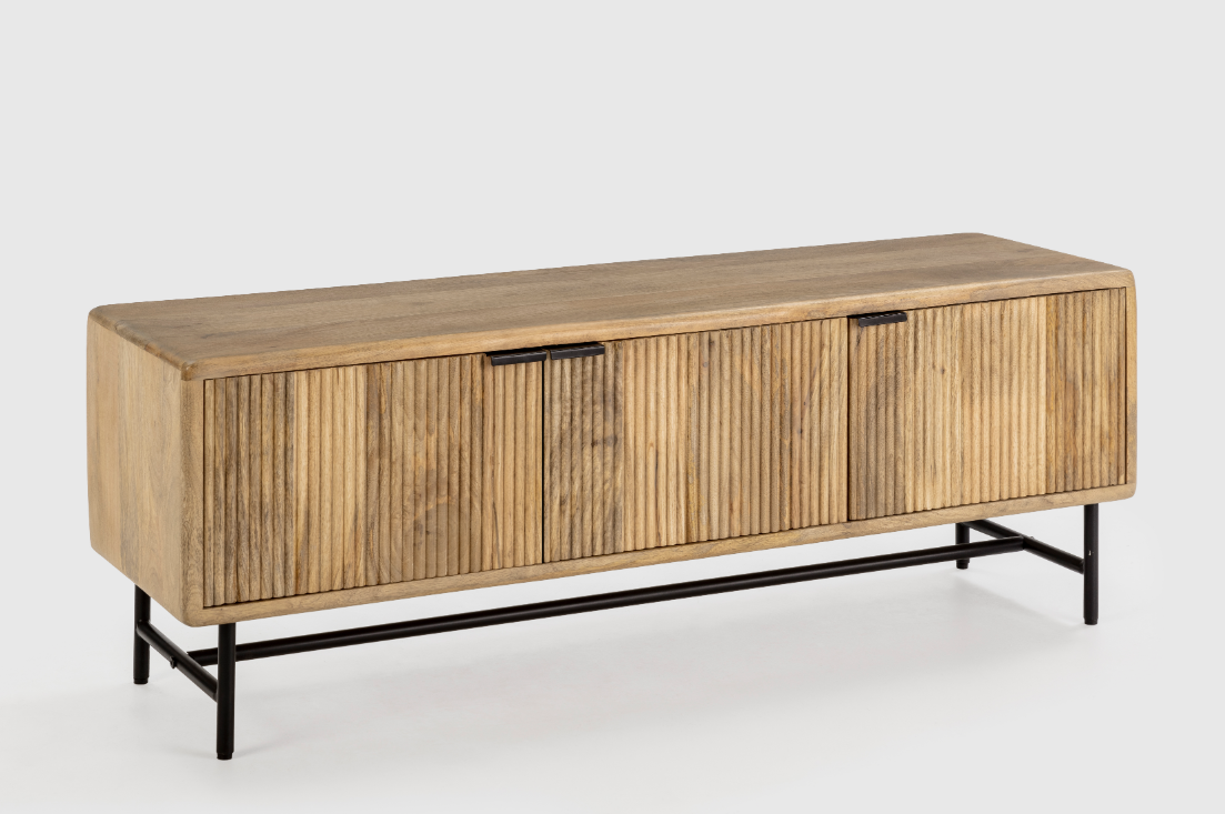 Mueble TV artesanal Mundara madera mango 145x40cm