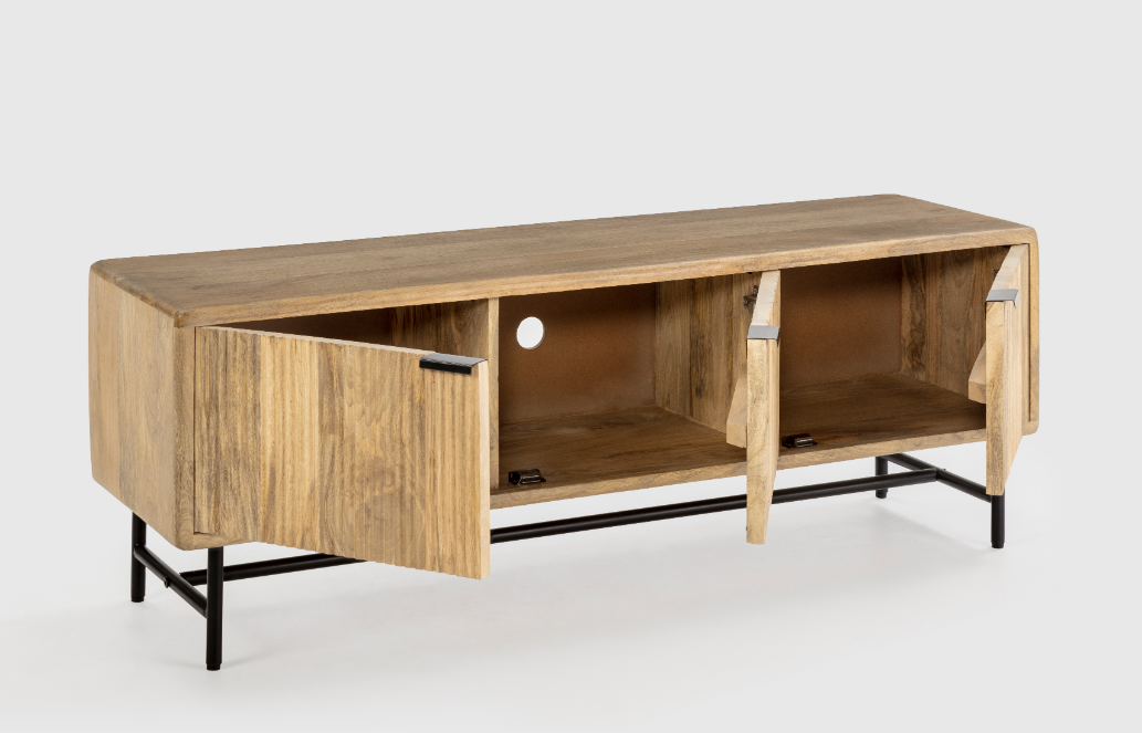 Mueble TV artesanal Mundara madera mango 145x40cm