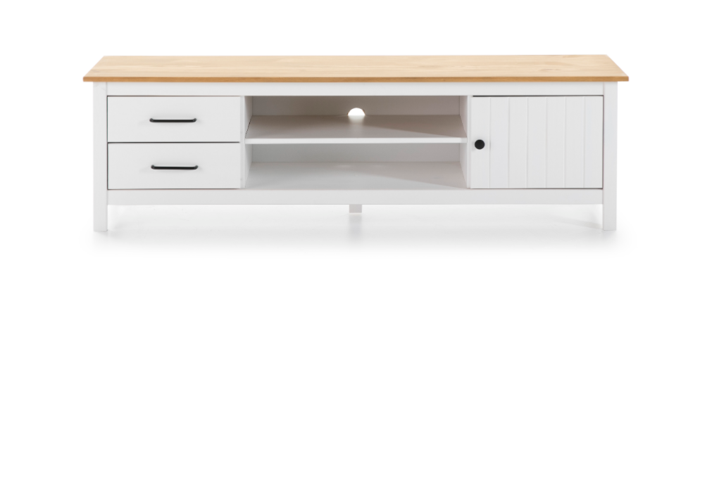 Mueble TV Miranda madera de pino blanco 158 cm