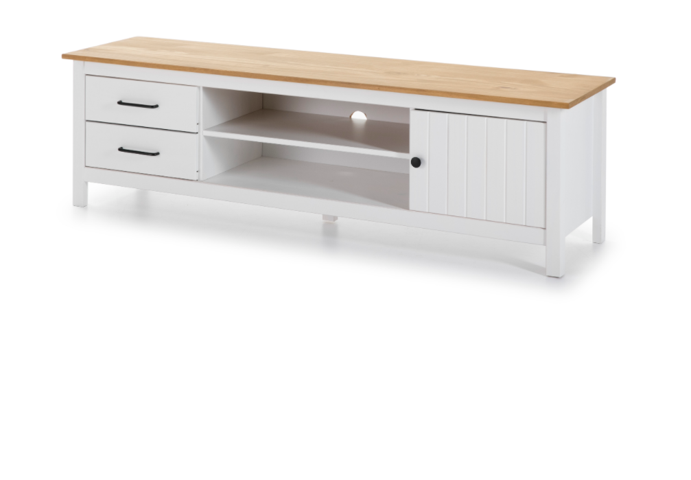 Mueble TV Miranda madera de pino blanco 158 cm