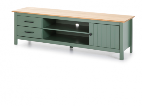 Mueble TV Miranda madera de pino verde 158 cm