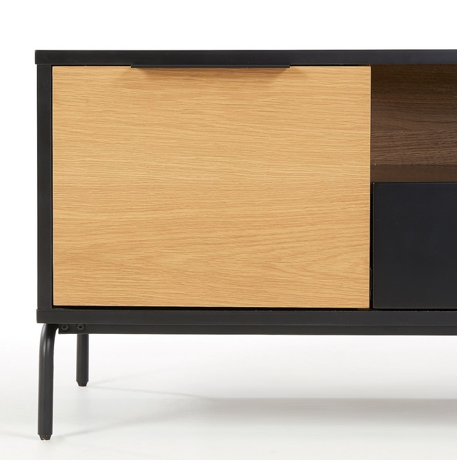 Mueble TV Niza negro mate roble 170