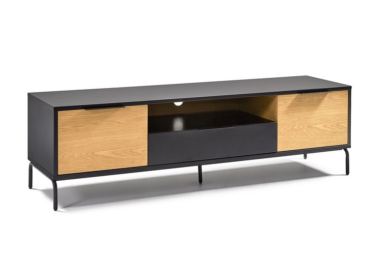 Mueble TV Niza negro mate roble 170