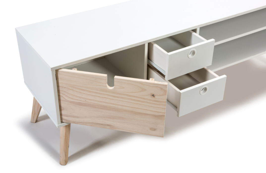 Mueble TV nordico kiara blanco mate 140