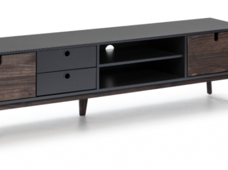 Mueble TV nordico kiara negro mate 180