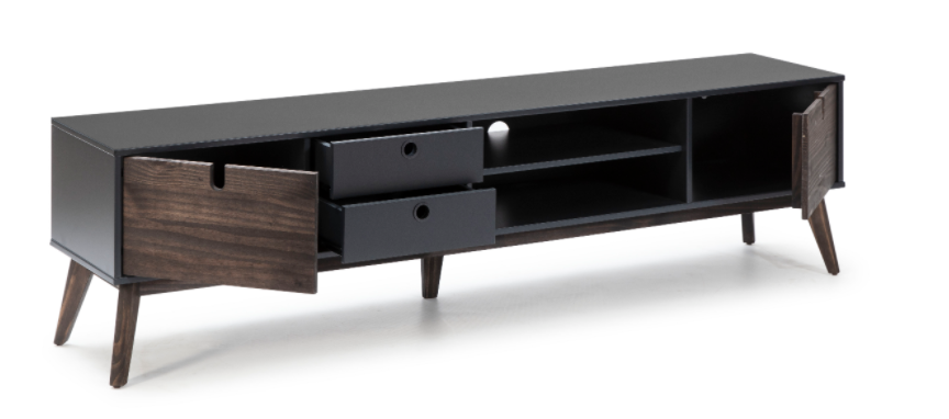 Mueble TV nordico kiara negro mate 180