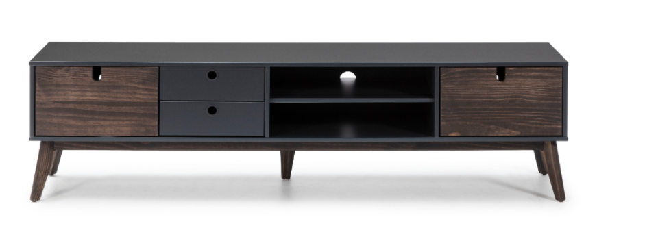 Mueble TV nordico kiara negro mate 180