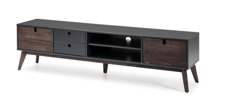 Mueble TV nordico kiara negro mate 180