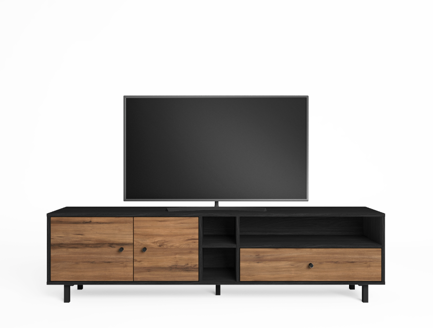 Mueble TV Roald en madera grafito 180x40cm