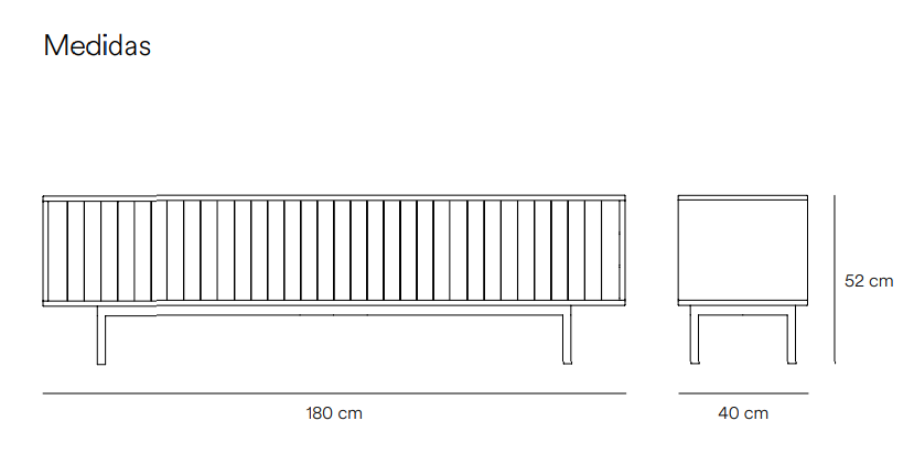 Mueble TV sierra negro 180