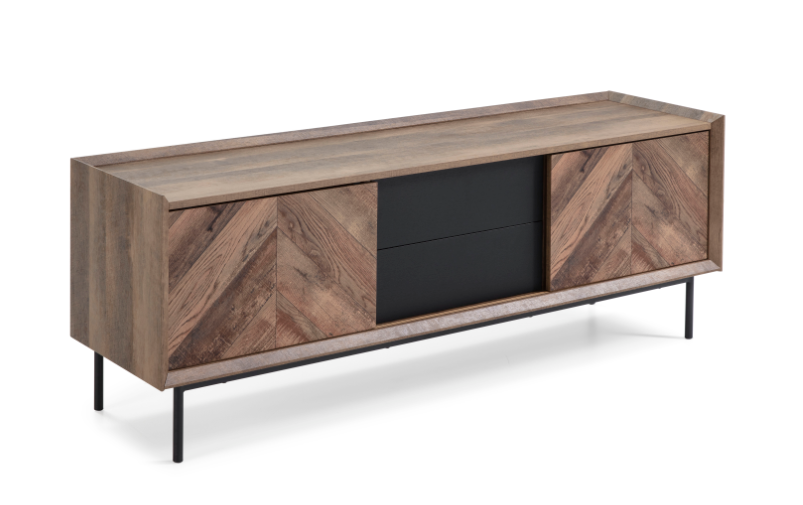 Mueble TV Utah espiga roble negro