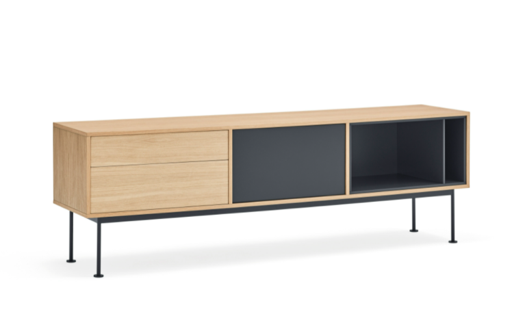 Mueble TV Yoko gris antracita roble 180 cm