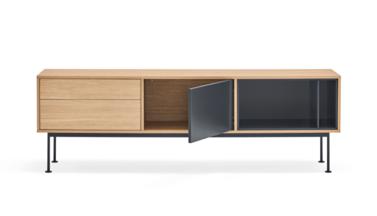 Mueble TV Yoko gris antracita roble 180 cm