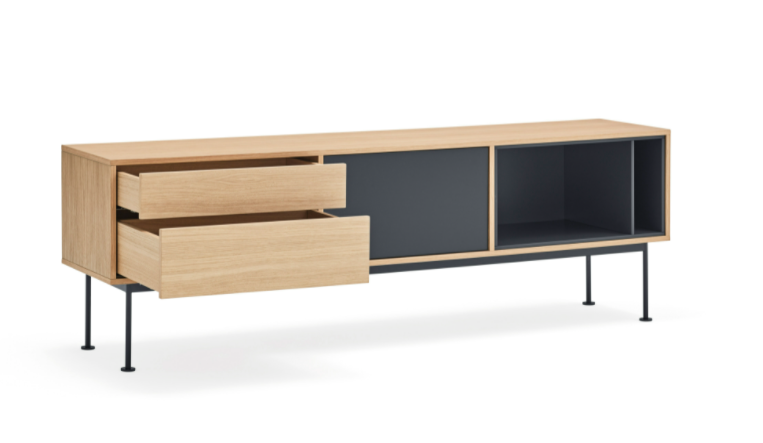 Mueble TV Yoko gris antracita roble 180 cm