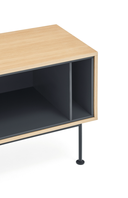 Mueble TV Yoko gris antracita roble 180 cm