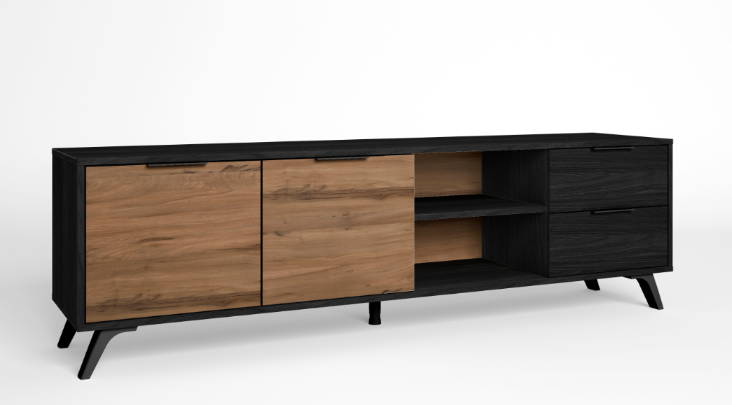 Mueble TV Noe bocamina nogal 180x53cm