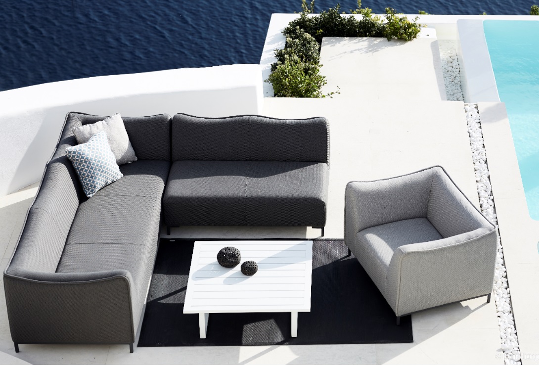 Naxos Sofa 2 plazas terraza lounge tapizado gris