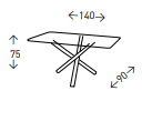 Mesa comedor mod. Nely cromado 140x90x75cm