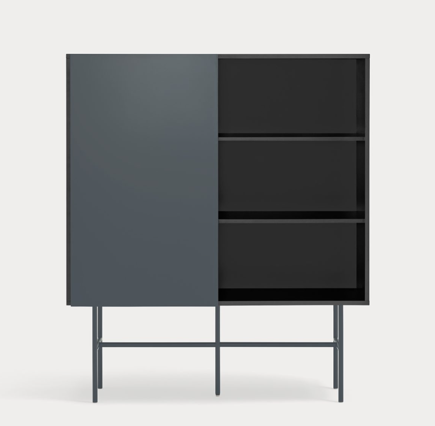 Mueble auxiliar alto Nube negro y antracita 120x45cm