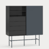 Mueble auxiliar alto Nube negro y antracita 120x45cm