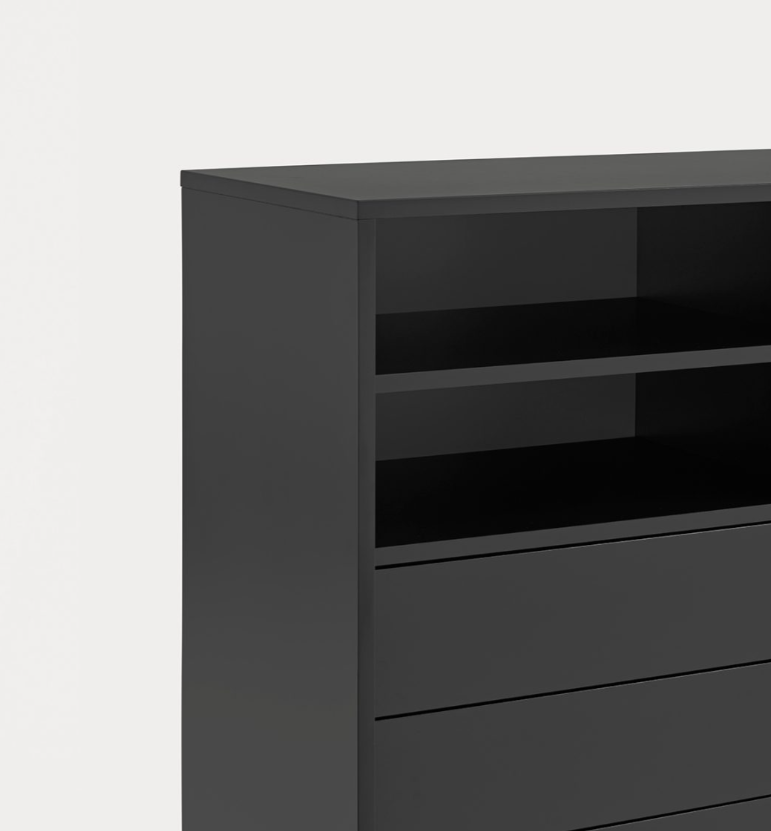 Mueble auxiliar alto Nube negro y antracita 120x45cm