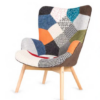 Sillón King Patchwork patas madera maciza de haya