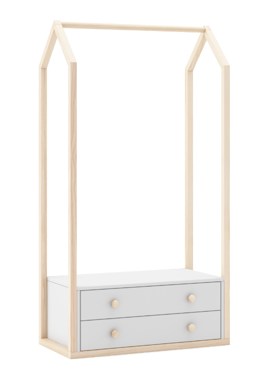 Perchero infantil Esteban madera blanco 170cm