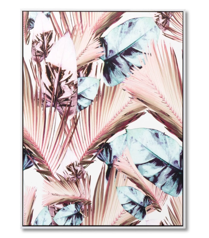 Cuadro Rosy Palm blanco 60x80 cm