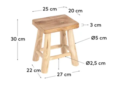 Reposapiés mesita madera maciza de teca