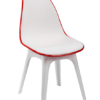 Silla Eos polipropileno blanco rojo