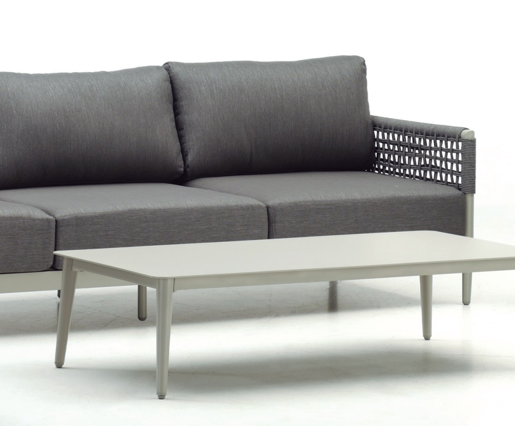 Set Brisa sofas cuerda trenzada gris cojines spunpoly