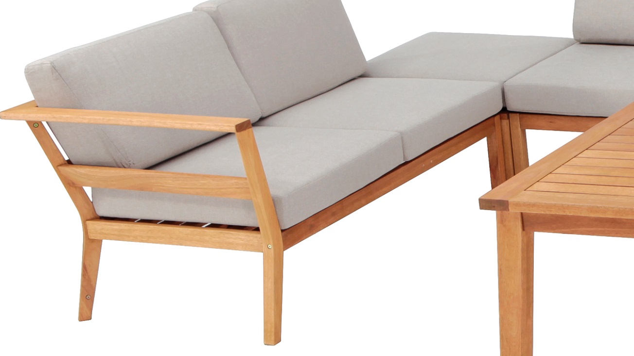 Set Hanna sofa de terraza madera natural