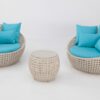 Set lounge Swala rattan color blanco roto