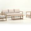 Set Castle sofas madera light teak cojines natural