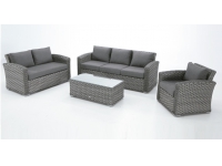 Sofa rattan gris Lura dos plazas