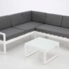 Set Zurich sofa rinconera aluminio blanco