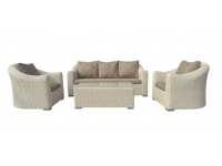 Set sofas rattan blanco alpe 5 plazas