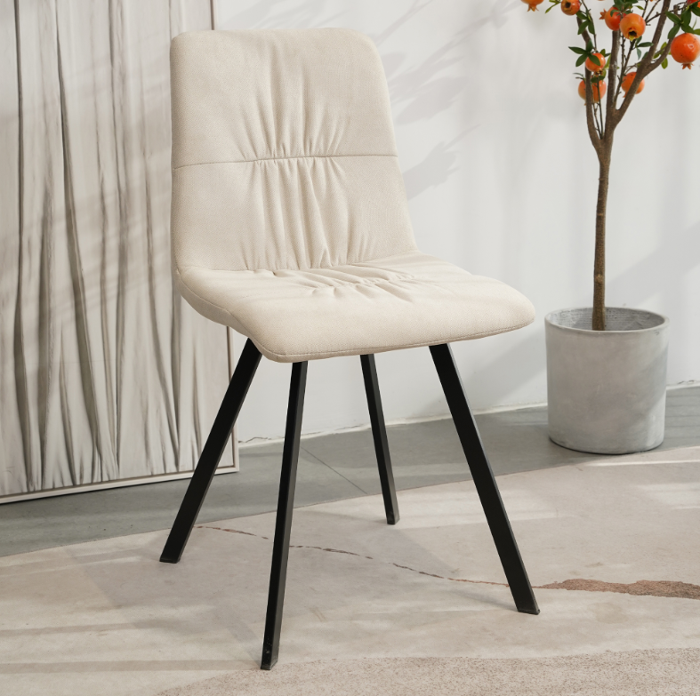 Silla Lizzo terciopelo beige claro