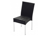 Silla aluminio rattan negro Yuca